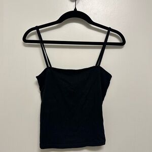H&M Black Cropped Tank Top, Size XS